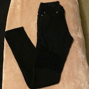 Black Motorcycle skinny jeans